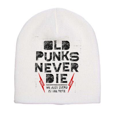 Old Punks Never Die Punk We Stand in the Back Rock Short Acrylic Beanie