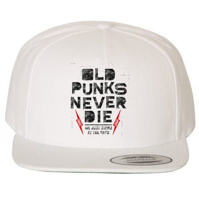 Old Punks Never Die Punk We Stand in the Back Rock Wool Snapback Cap