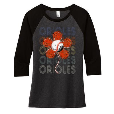 Orioles Proud Name Lovers Orioles Women's Tri-Blend 3/4-Sleeve Raglan Shirt