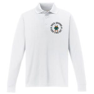 Oregon Personalized Name Throwback Style Classic Performance Long Sleeve Polo