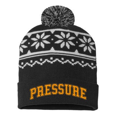 Orange Pressure Orange Color USA-Made Snowflake Beanie