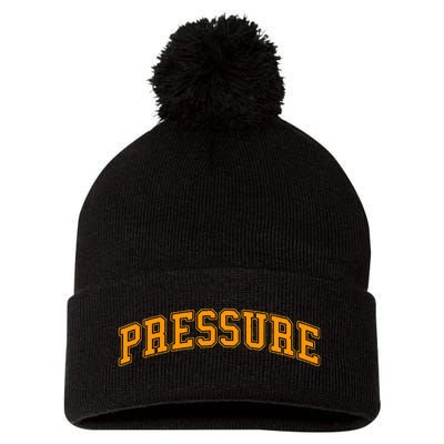 Orange Pressure Orange Color Pom Pom 12in Knit Beanie