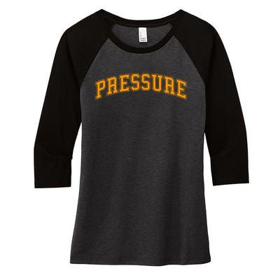 Orange Pressure Orange Color Women's Tri-Blend 3/4-Sleeve Raglan Shirt