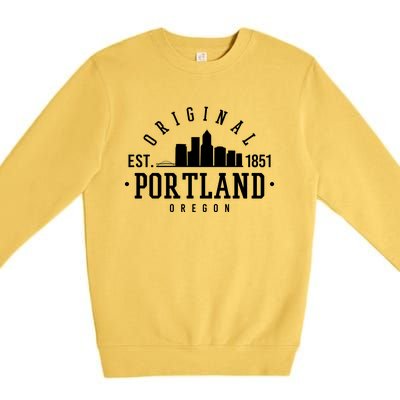 Original Portland Oregon Est 1851 Skyline Premium Crewneck Sweatshirt