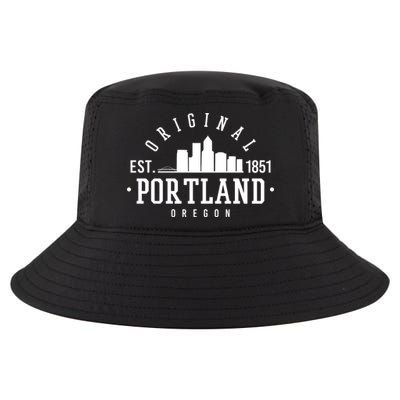 Original Portland Oregon Est 1851 Skyline Cool Comfort Performance Bucket Hat