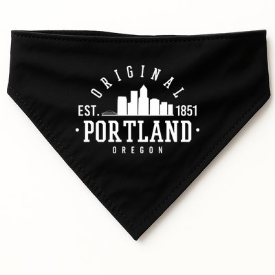 Original Portland Oregon Est 1851 Skyline USA-Made Doggie Bandana