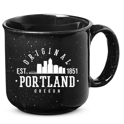 Original Portland Oregon Est 1851 Skyline 15oz Campfire Ceramic Mug
