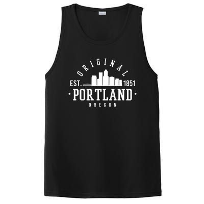 Original Portland Oregon Est 1851 Skyline PosiCharge Competitor Tank