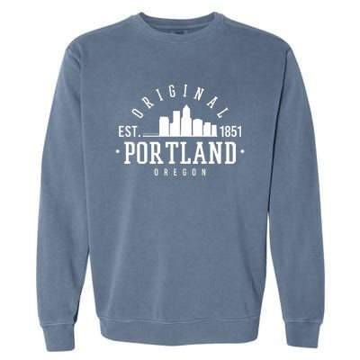 Original Portland Oregon Est 1851 Skyline Garment-Dyed Sweatshirt