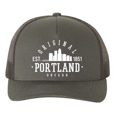 Original Portland Oregon Est 1851 Skyline Yupoong Adult 5-Panel Trucker Hat