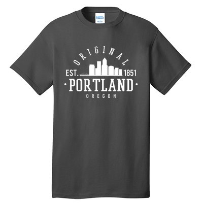 Original Portland Oregon Est 1851 Skyline Tall T-Shirt