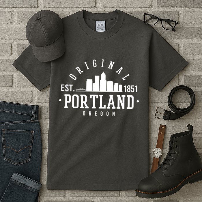 Original Portland Oregon Est 1851 Skyline Tall T-Shirt