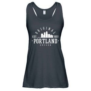 Original Portland Oregon Est 1851 Skyline Ladies Essential Flowy Tank