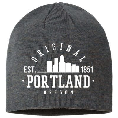 Original Portland Oregon Est 1851 Skyline Sustainable Beanie