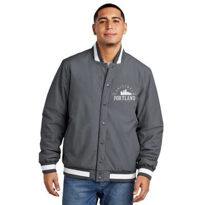 Original Portland Oregon Est 1851 Skyline Insulated Varsity Jacket