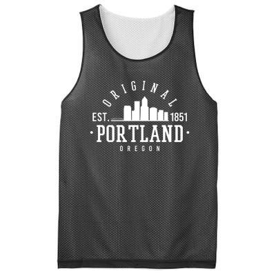 Original Portland Oregon Est 1851 Skyline Mesh Reversible Basketball Jersey Tank