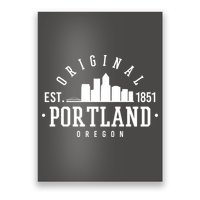 Original Portland Oregon Est 1851 Skyline Poster