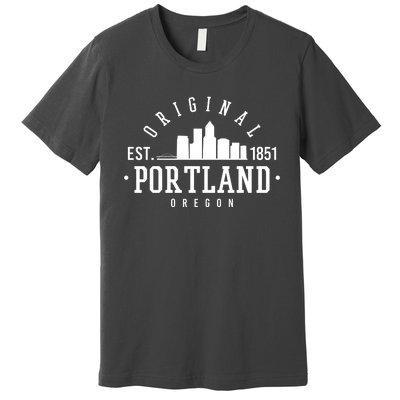 Original Portland Oregon Est 1851 Skyline Premium T-Shirt