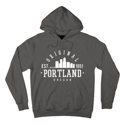 Original Portland Oregon Est 1851 Skyline Tall Hoodie