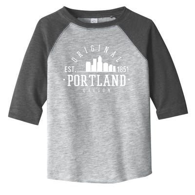 Original Portland Oregon Est 1851 Skyline Toddler Fine Jersey T-Shirt