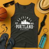 Original Portland Oregon Est 1851 Skyline Tank Top