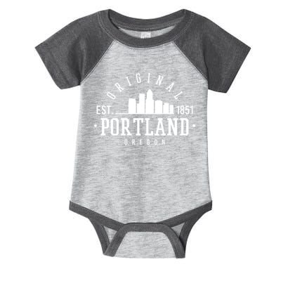 Original Portland Oregon Est 1851 Skyline Infant Baby Jersey Bodysuit