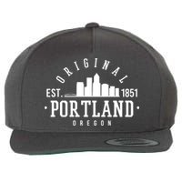 Original Portland Oregon Est 1851 Skyline Wool Snapback Cap