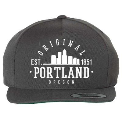 Original Portland Oregon Est 1851 Skyline Wool Snapback Cap