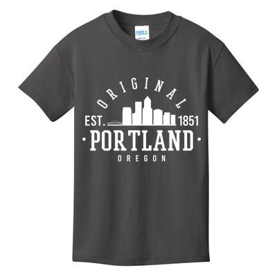 Original Portland Oregon Est 1851 Skyline Kids T-Shirt