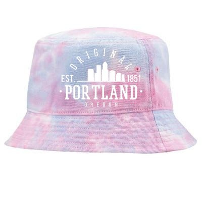 Original Portland Oregon Est 1851 Skyline Tie-Dyed Bucket Hat