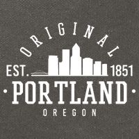 Original Portland Oregon Est 1851 Skyline Cotton Canvas Backpack