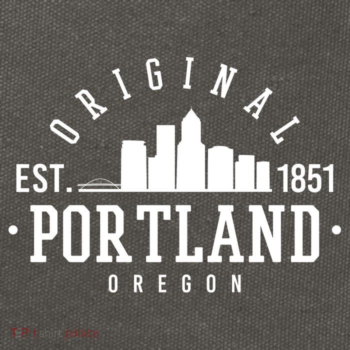 Original Portland Oregon Est 1851 Skyline Cotton Canvas Backpack