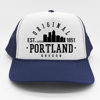 Original Portland Oregon Est 1851 Skyline Trucker Hat