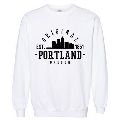 Original Portland Oregon Est 1851 Skyline Garment-Dyed Sweatshirt