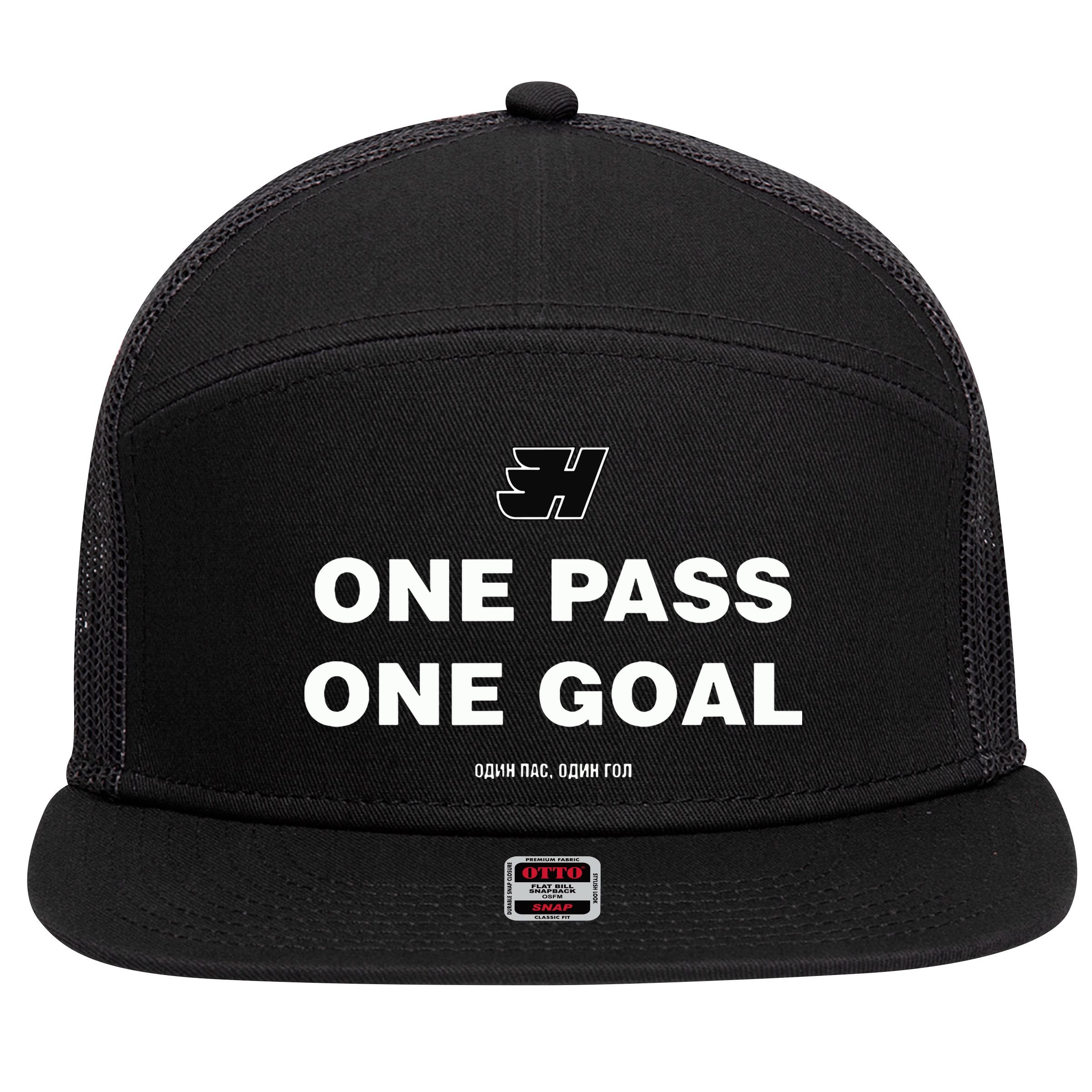 One Pass One Goal 7 Panel Mesh Trucker Snapback Hat