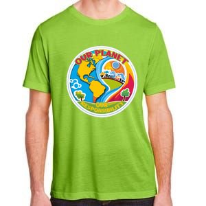 Our Planet Our Responsibility Climate Change Graphic Adult ChromaSoft Performance T-Shirt