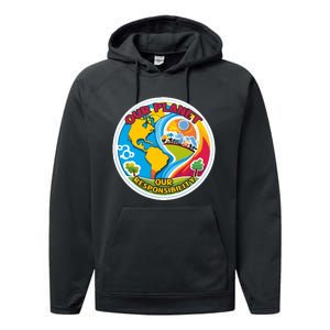 Our Planet Our Responsibility Climate Change Graphic Performance Fleece Hoodie