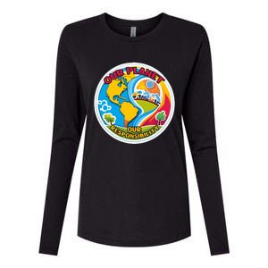 Our Planet Our Responsibility Climate Change Graphic Womens Cotton Relaxed Long Sleeve T-Shirt