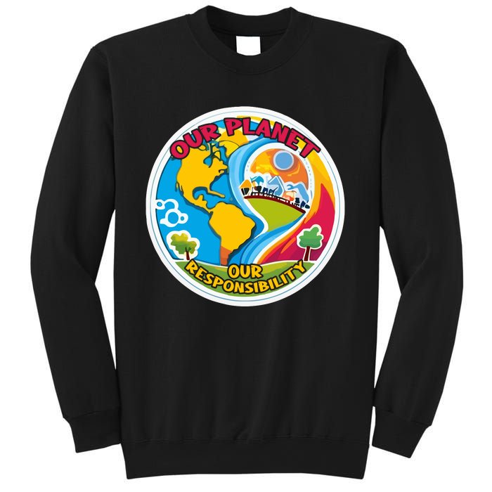 Our Planet Our Responsibility Climate Change Graphic Sweatshirt