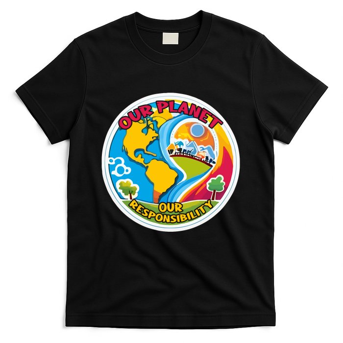 Our Planet Our Responsibility Climate Change Graphic T-Shirt