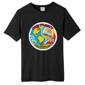 Our Planet Our Responsibility Climate Change Graphic Tall Fusion ChromaSoft Performance T-Shirt