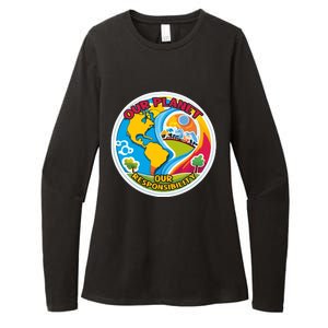 Our Planet Our Responsibility Climate Change Graphic Womens CVC Long Sleeve Shirt