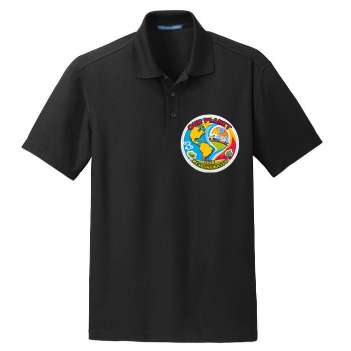 Our Planet Our Responsibility Climate Change Graphic Dry Zone Grid Polo