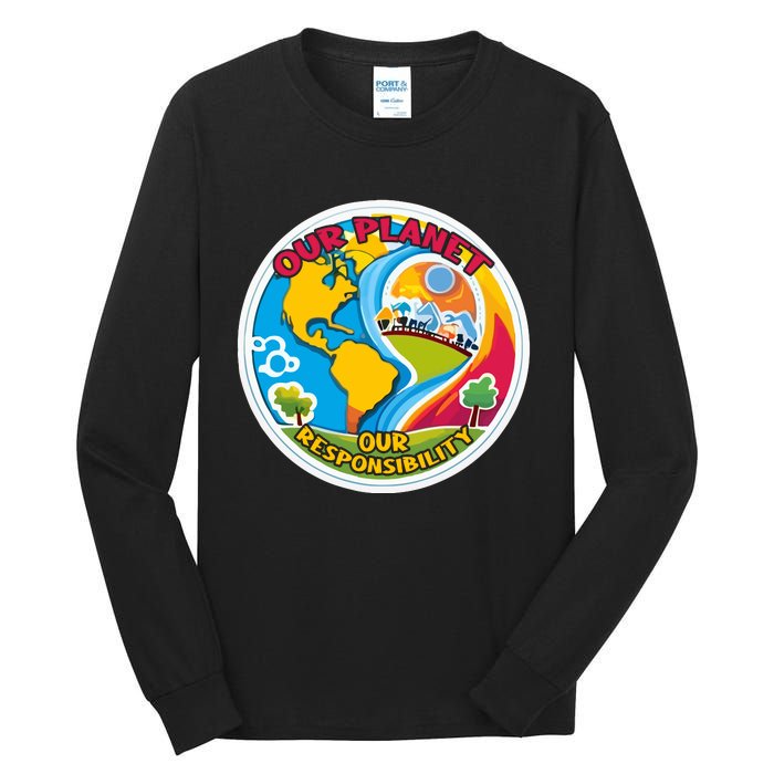 Our Planet Our Responsibility Climate Change Graphic Tall Long Sleeve T-Shirt