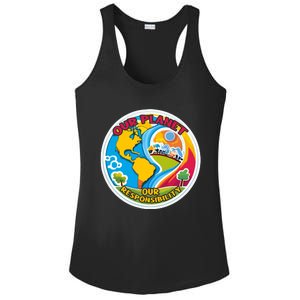 Our Planet Our Responsibility Climate Change Graphic Ladies PosiCharge Competitor Racerback Tank