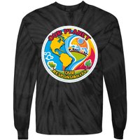 Our Planet Our Responsibility Climate Change Graphic Tie-Dye Long Sleeve Shirt