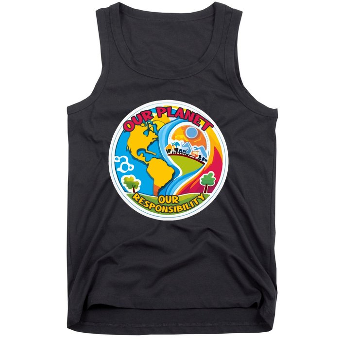 Our Planet Our Responsibility Climate Change Graphic Tank Top