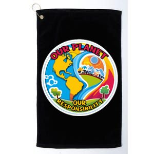 Our Planet Our Responsibility Climate Change Graphic Platinum Collection Golf Towel