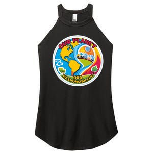 Our Planet Our Responsibility Climate Change Graphic Women's Perfect Tri Rocker Tank