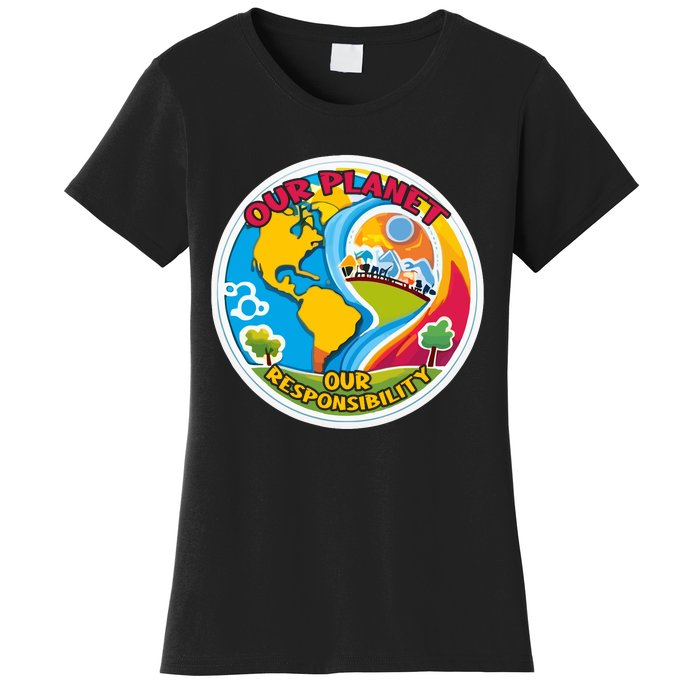 Our Planet Our Responsibility Climate Change Graphic Women's T-Shirt